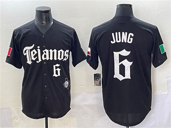 Texas Rangers #6 Josh Jung Black Mexico 2025 Vapor Premier Limited Stitched Baseball Jersey