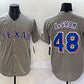 Texas Rangers #48 Jacob deGrom Gray With Patch Cool Base Stitched Baseball Jersey