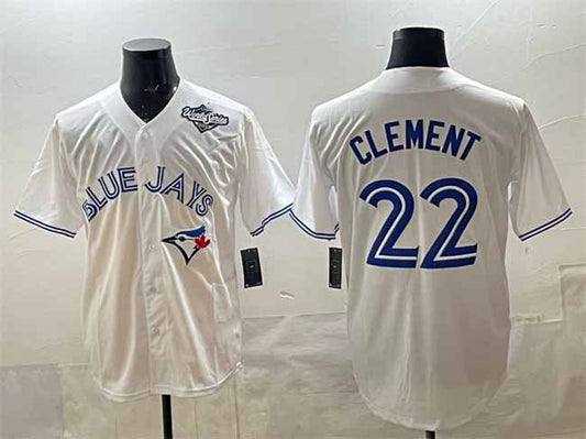 Toronto Blue Jays #22 Ernie Clement White 2025 World Series Home Cool Base Stitched Baseball Jersey