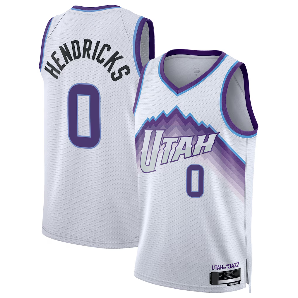 Johmsee U.Jazz #0 Taylor Hendricks White Swingman Jerseys - Association Edition