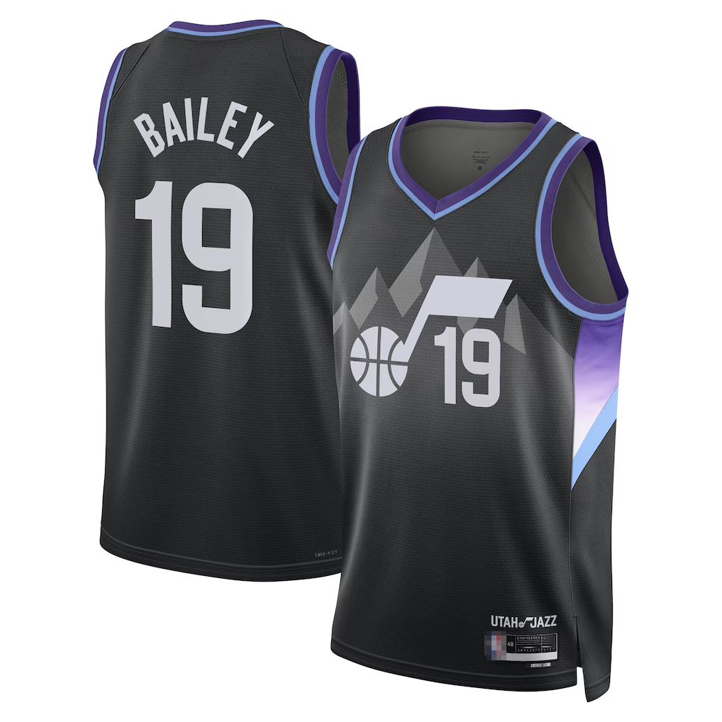 Johmsee U.Jazz #19 Ace Bailey Black Swingman Player Jerseys - Statement Edition