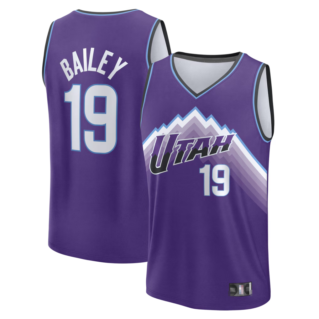 Johmsee U.Jazz #19 Ace Bailey Fanatics Purple Fast Break Replica Jerseys - Icon Edition