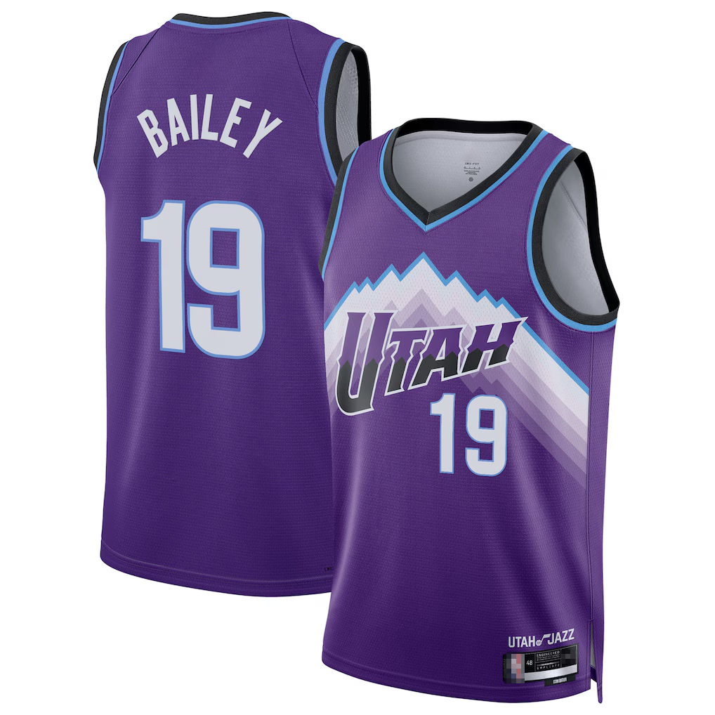 Johmsee U.Jazz #19 Ace Bailey Purple Swingman Jerseys - Icon Edition