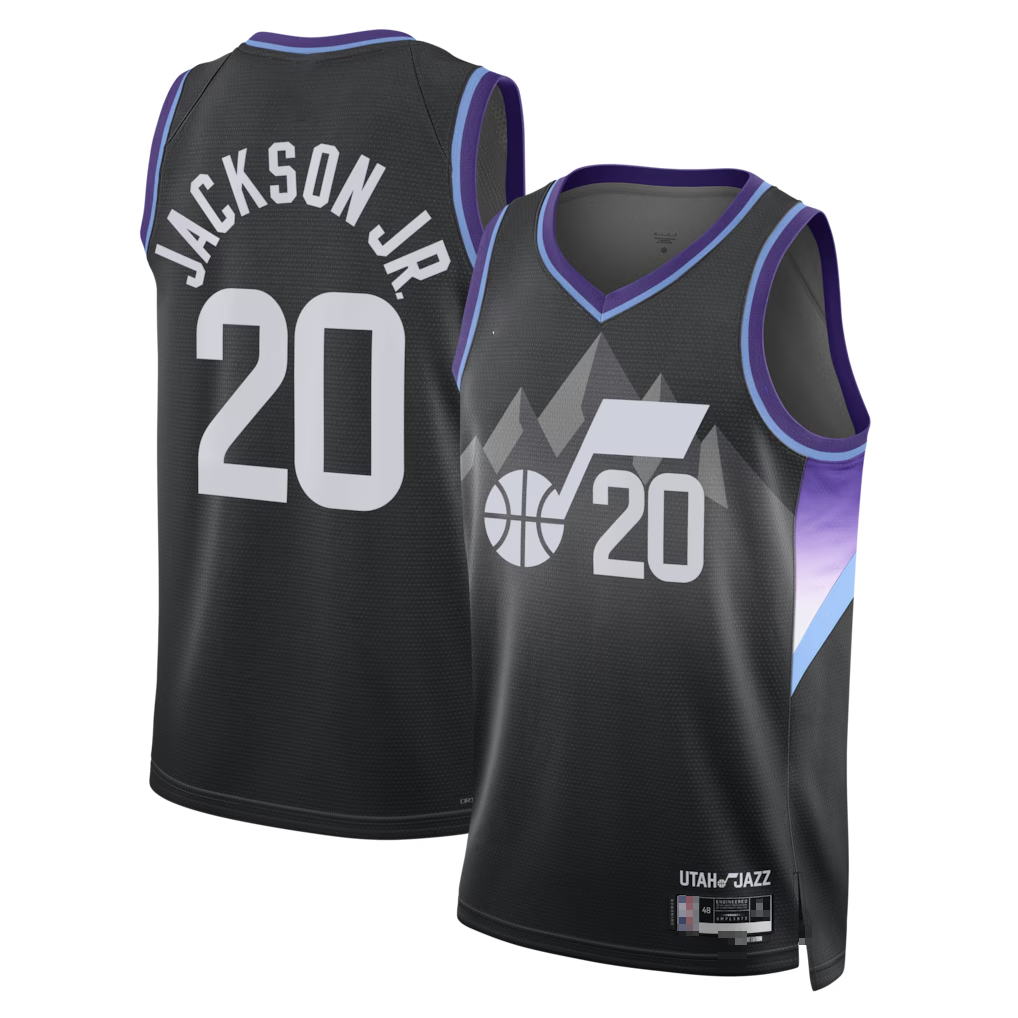 Johmsee U.Jazz #20 Jaren Jackson Jr. Black Swingman Jerseys - Statement Edition