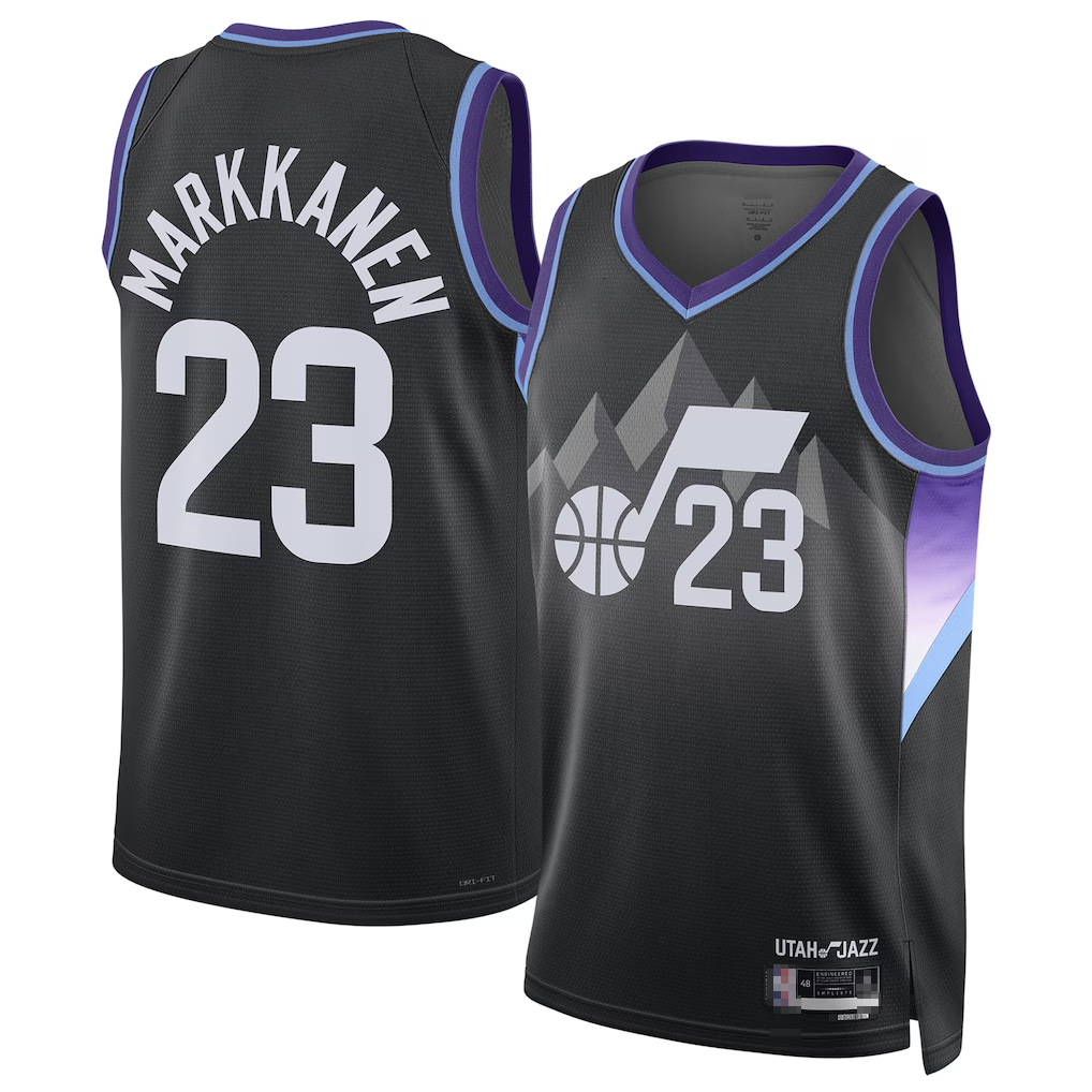 Johmsee U.Jazz #23 Lauri Markkanen Black 2024-2025 Swingman Jerseys - Statement Edition