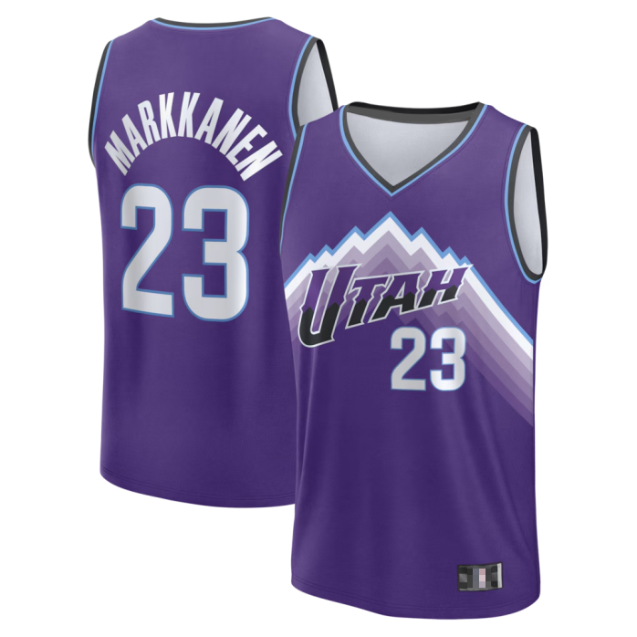 Johmsee U.Jazz #23 Lauri Markkanen Fanatics Purple Fast Break Replica Jerseys - Icon Edition