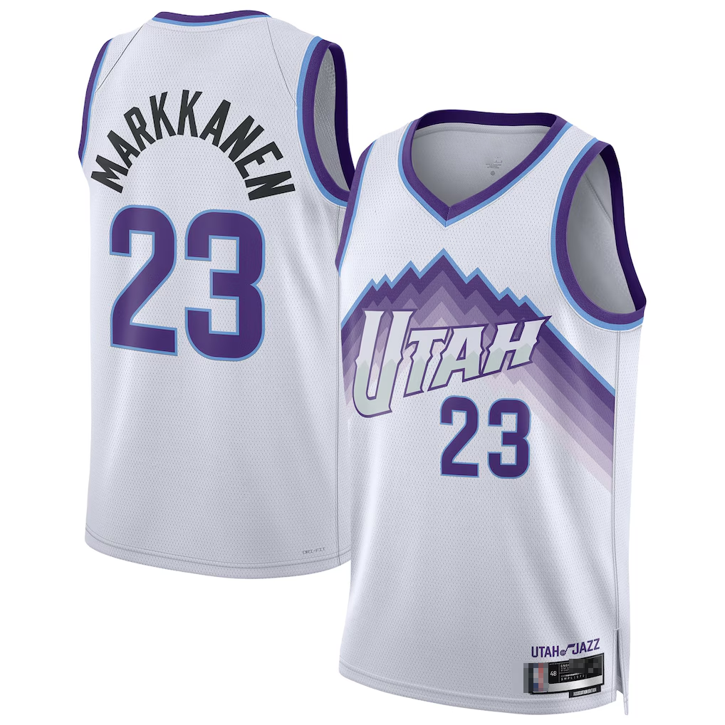 Johmsee U.Jazz #23 Lauri Markkanen White Swingman Jerseys - Association Edition