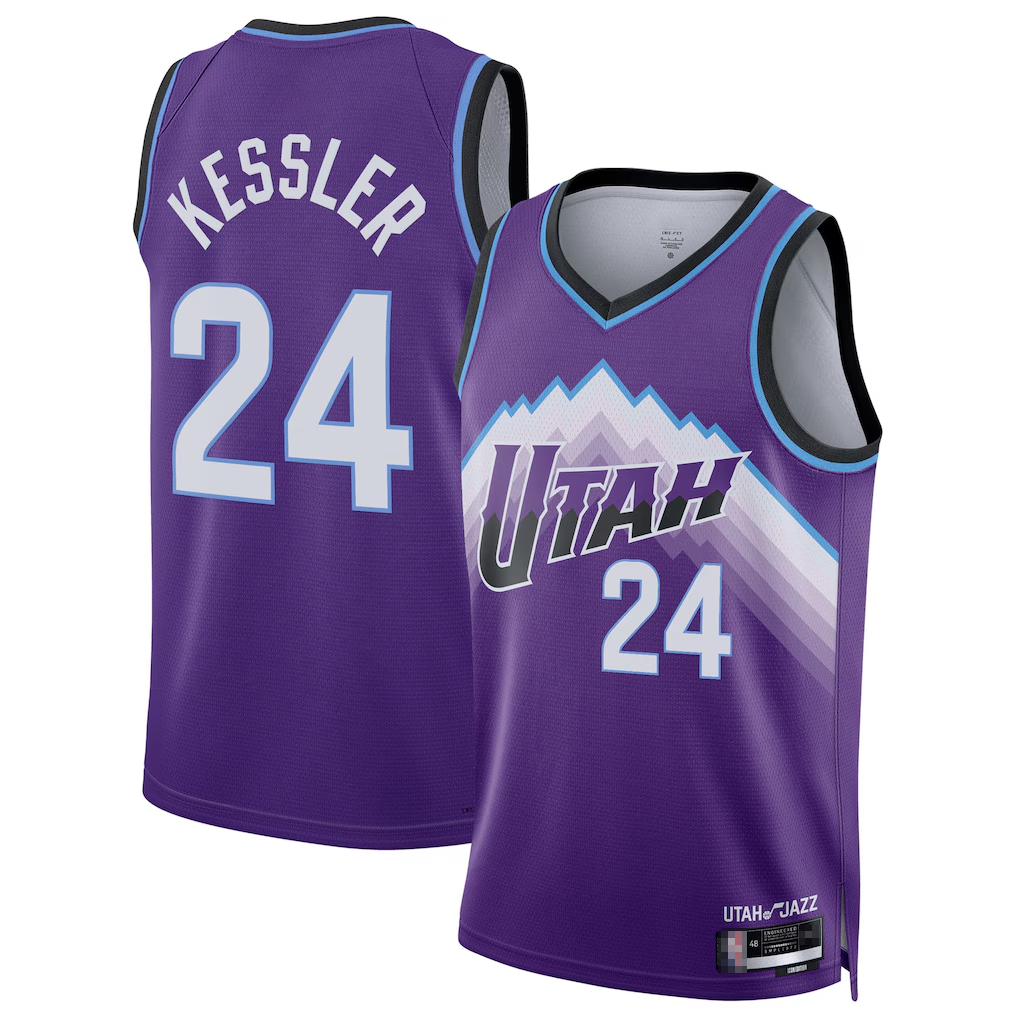 Johmsee U.Jazz #24 Walker Kessler Purple Swingman Jerseys- Icon Edition