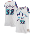Johmsee U.Jazz #32 Karl Malone Mitchell & Ness White 1996-1997 Big & Tall Hardwood Classics Swingman Jerseys