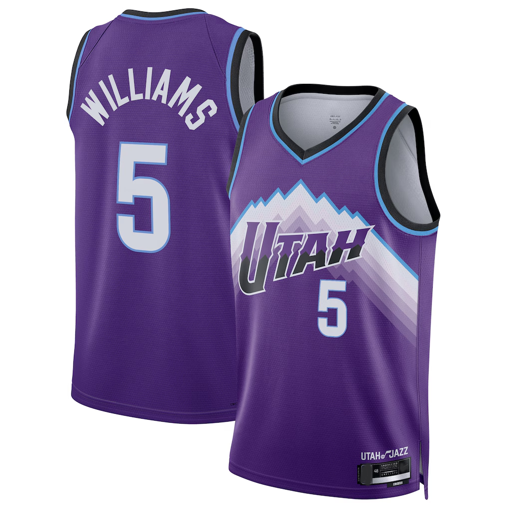 Johmsee U.Jazz #5 Cody Williams Purple Swingman Jerseys - Icon Edition