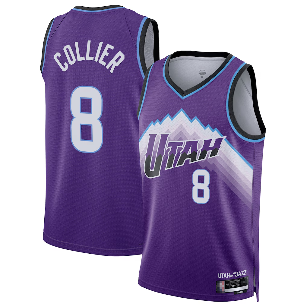 Johmsee U.Jazz #8 Isaiah Collier Purple Swingman Jerseys - Icon Edition