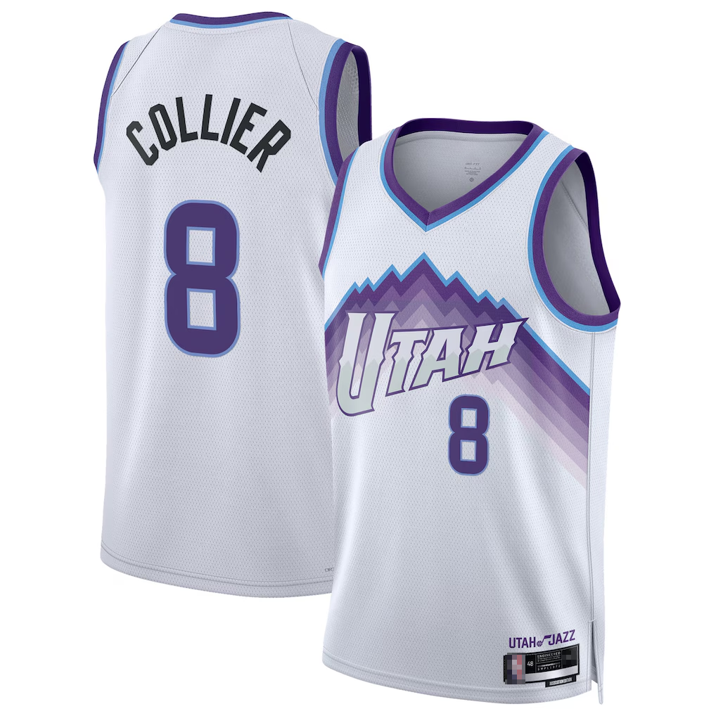Johmsee U.Jazz #8 Isaiah Collier White Swingman Jerseys - Association Edition