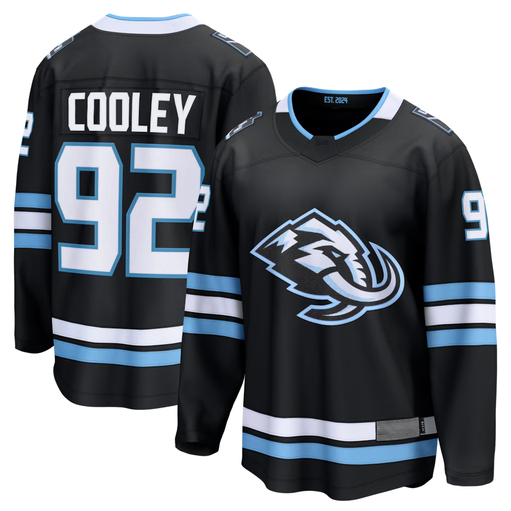Johmsee U.Mammoth #92 Logan Cooley Black Home Breakaway Jerseys