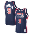 Johmsee USA Basketball #9 Michael Jordan Mitchell & Ness Navy Home 1992 Dream Team Authentic Jerseys