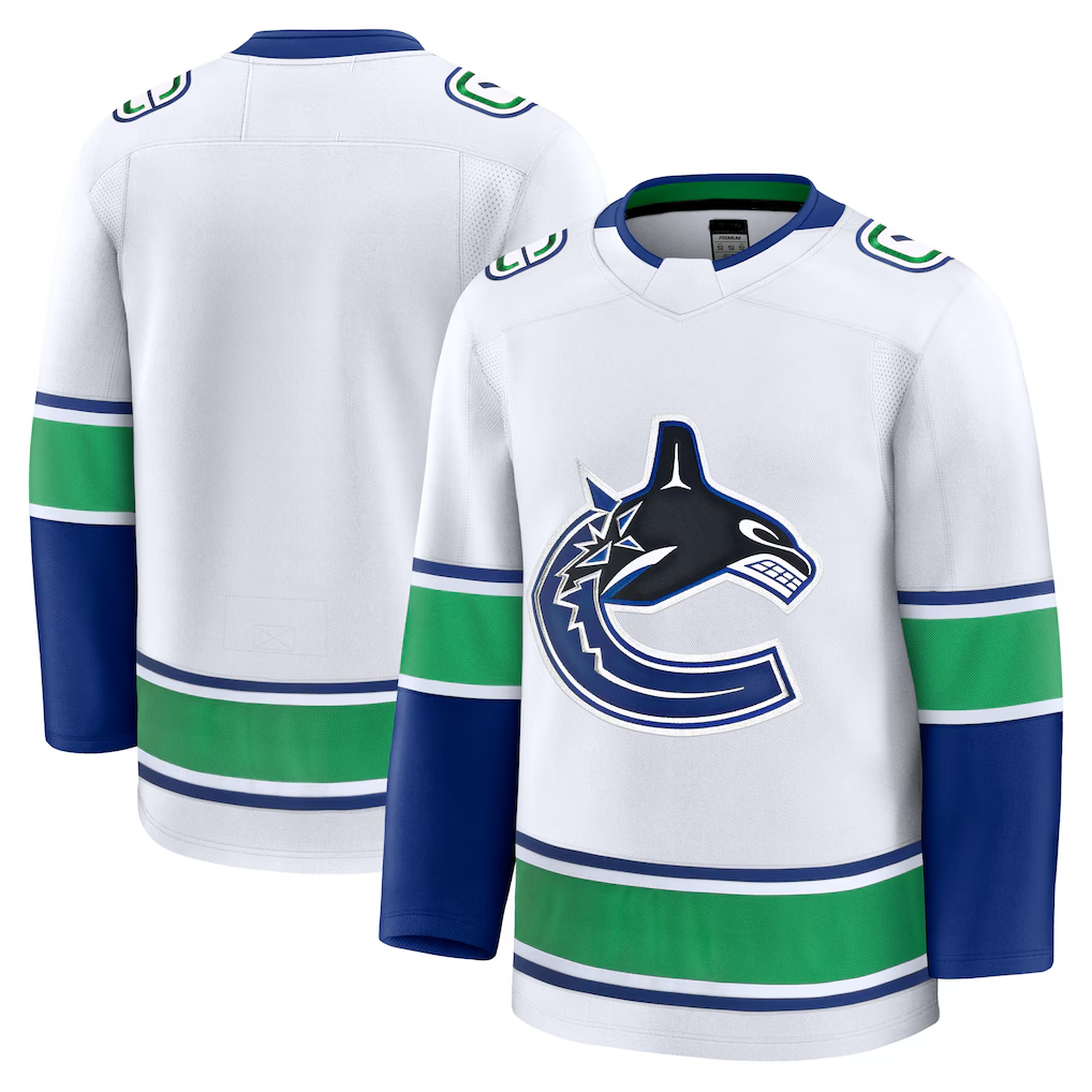 Johmsee V.Canucks White Away Premium Jerseys