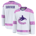 Johmsee V.Canucks White Hockey Fights Cancer Survivor Practice Jerseys