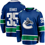 Johmsee V.Canucks #35 Thatcher Demko Blue Home Breakaway Jerseys