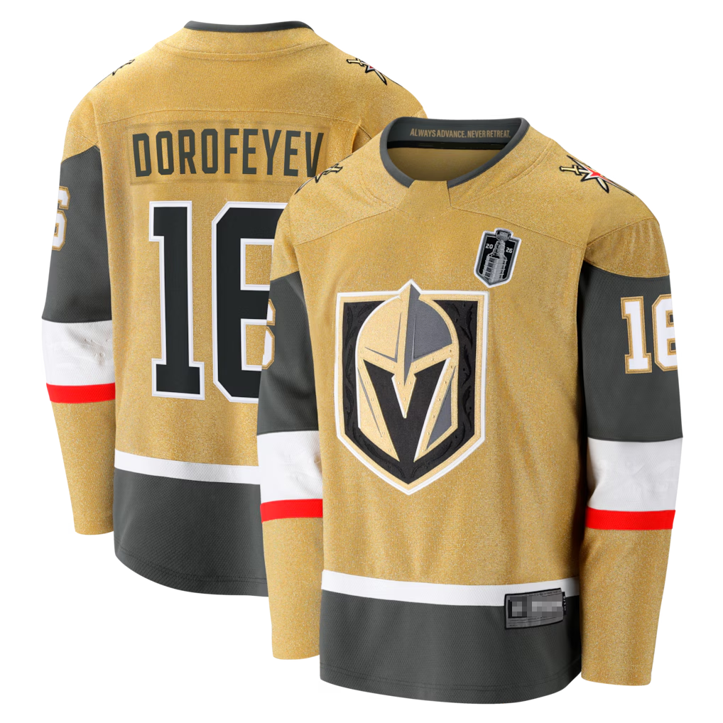 Johmsee VG.Knights #16 Pavel Dorofeyev Gold 2026 Stanley Cup Final Breakaway Jerseys