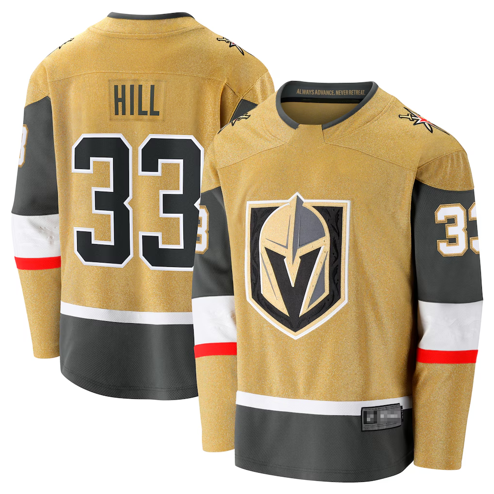 Johmsee VG.Knights #33 Adin Hill Gold Home Breakaway Jerseys