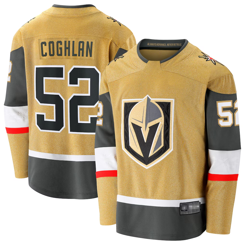 Johmsee VG.Knights #52 Dylan Coghlan Gold Home Breakaway Jerseys