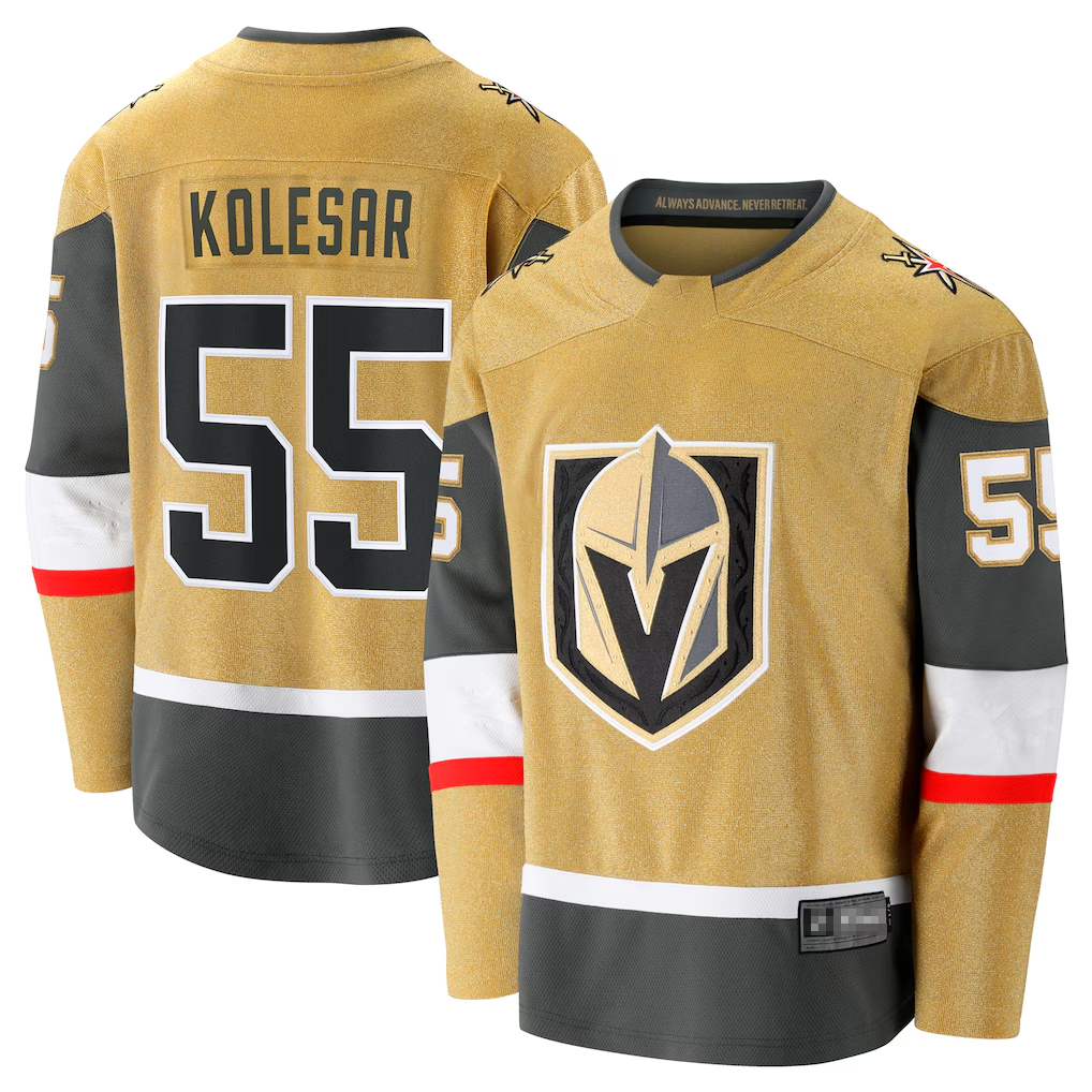 Johmsee VG.Knights #55 Keegan Kolesar Gold Home Breakaway Jerseys