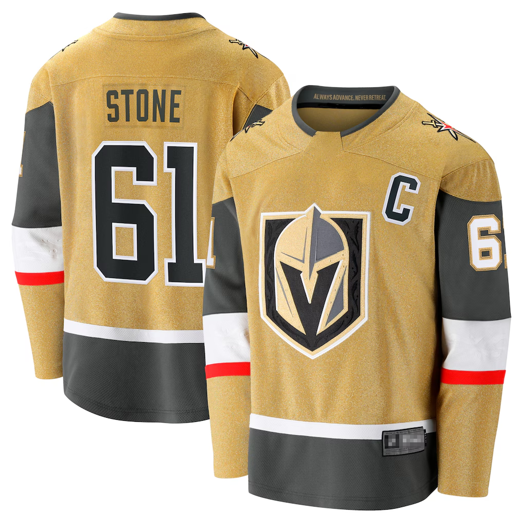 Johmsee VG.Knights #61 Mark Stone Gold Home Breakaway Jerseys