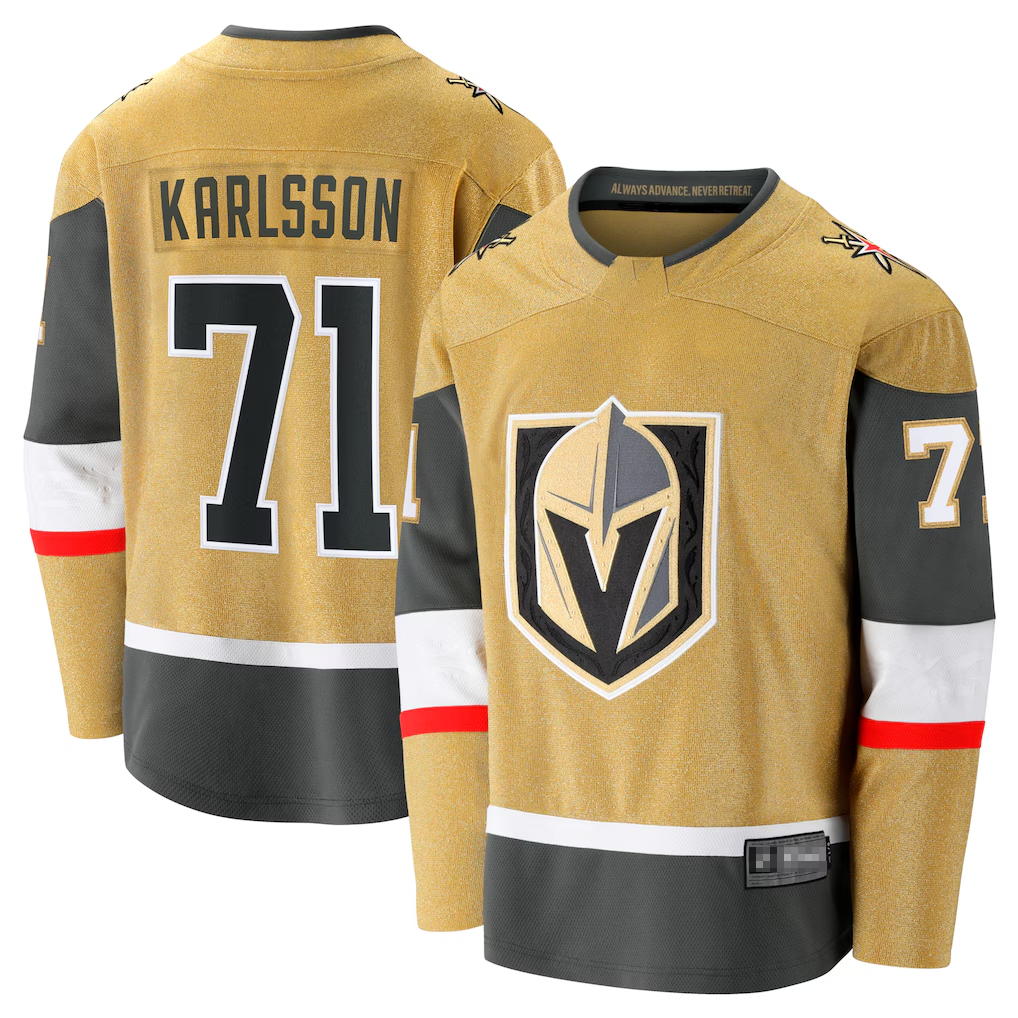 Johmsee VG.Knights #71 William Karlsson Gold Home Breakaway Jerseys