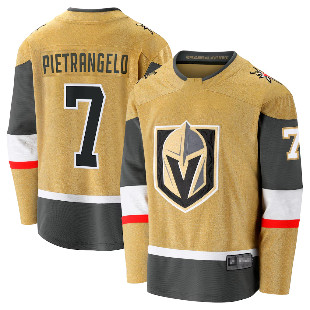 Johmsee VG.Knights #7 Alex Pietrangelo Gold Home Breakaway Jerseys