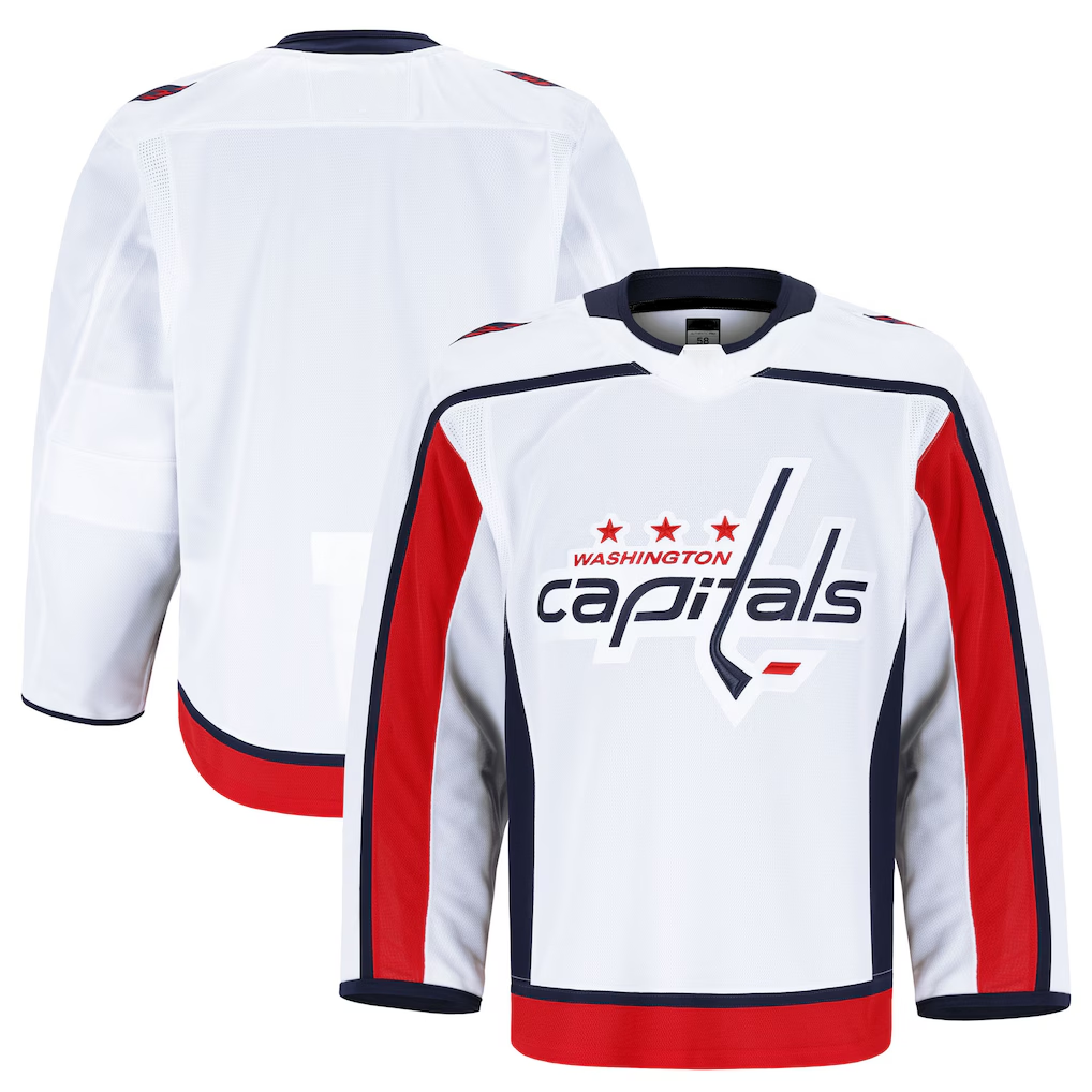 Johmsee W.Capitals White Away Authentic Pro Jerseys