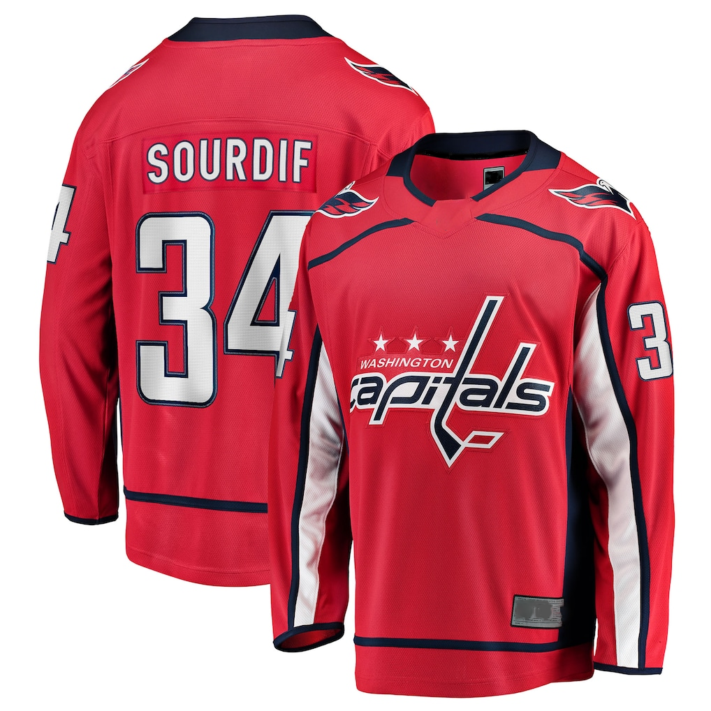 Johmsee W.Capitals #34 Justin Sourdif Red Home Breakaway Jerseys