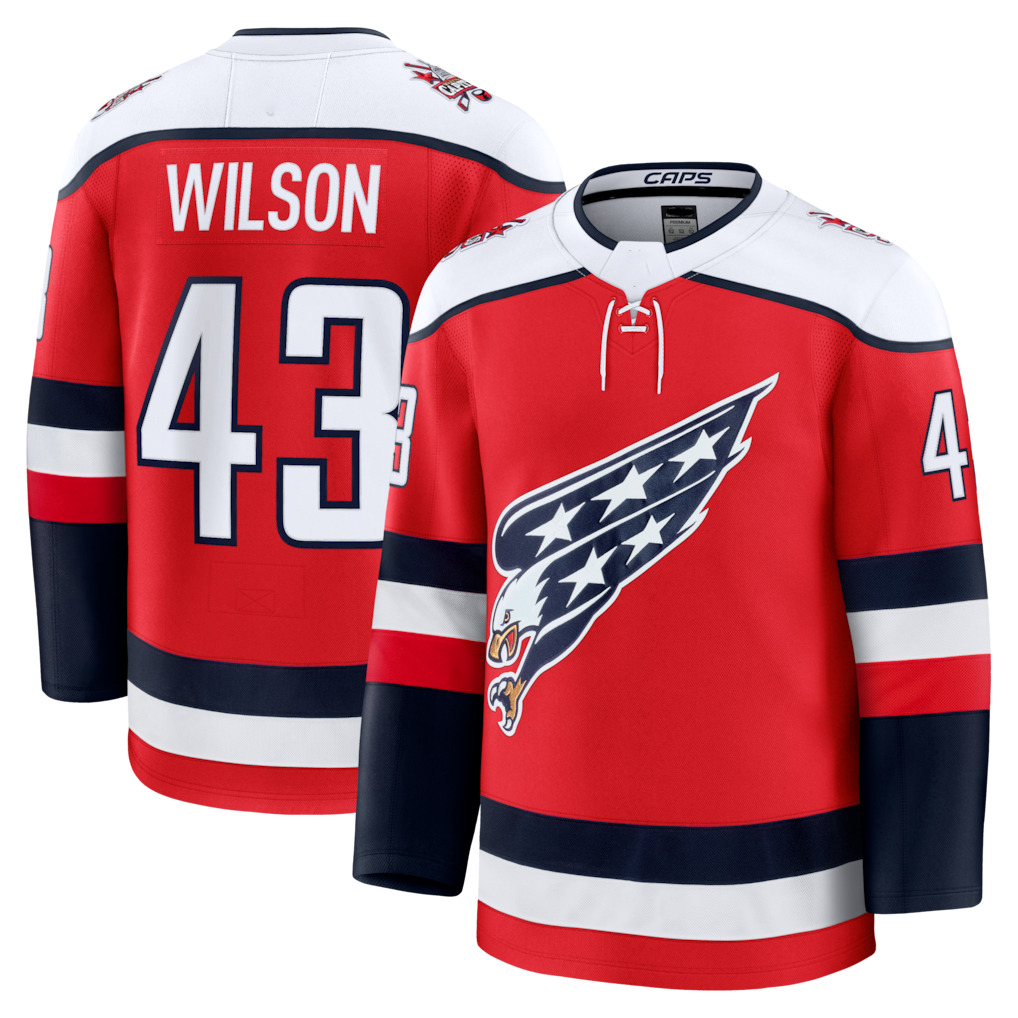 Johmsee W.Capitals #43 Tom Wilson Red Alternate Premium Player Jerseys