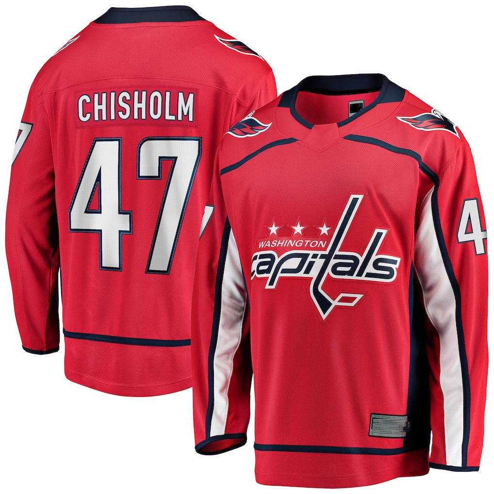 Johmsee W.Capitals #47 Declan Chisholm Red Home Breakaway Jerseys