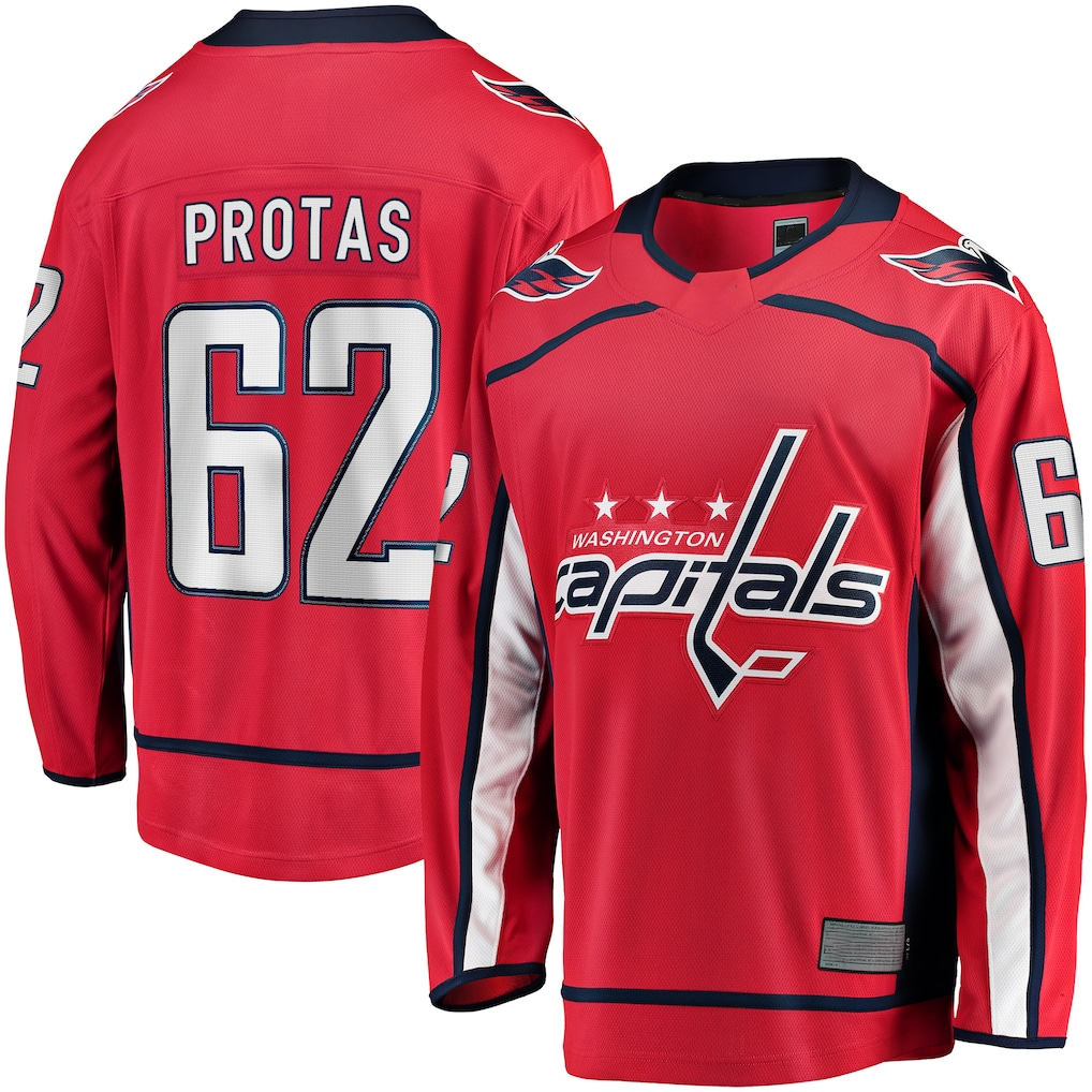 Johmsee W.Capitals #62 llya Protas Red Home Breakaway Jerseys