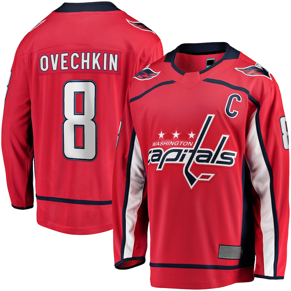 Johmsee W.Capitals #8 Alexander Ovechkin Red Captain Patch Home Breakaway Jerseys