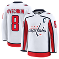 Johmsee W.Capitals #8 Alexander Ovechkin White Away Premium Jerseys