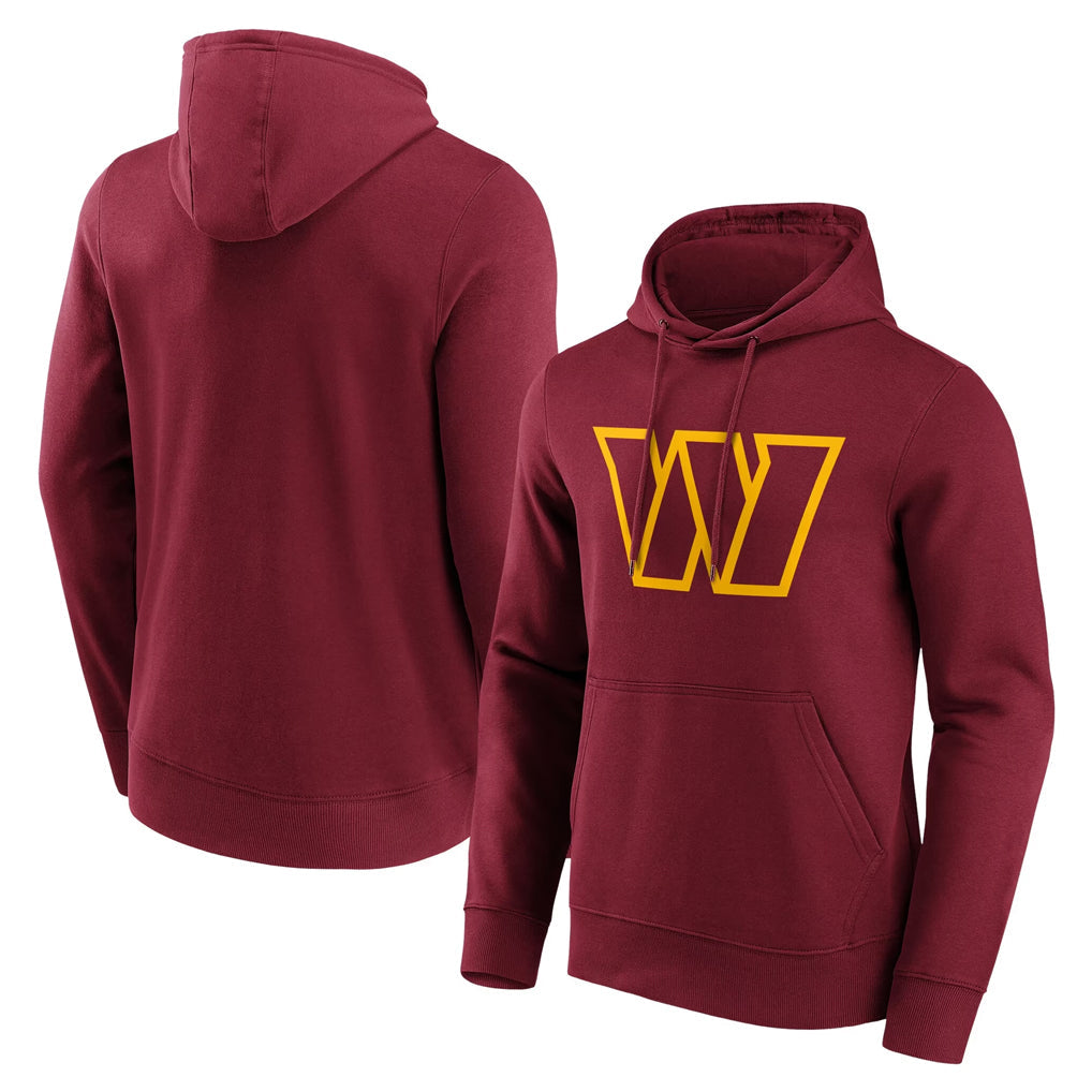 Johmsee W.Commanders Burgundy LOGO Pullover Hoodies Game Blank Player Stitched Jerseys