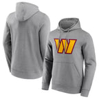 Johmsee W.Commanders Gray LOGO Pullover Hoodies Game Blank Player Stitched Jerseys