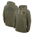 Johmsee W.Commanders Olive Salute to Service Pullover Hoodies Limited Home Blank Player Stitched Jerseys