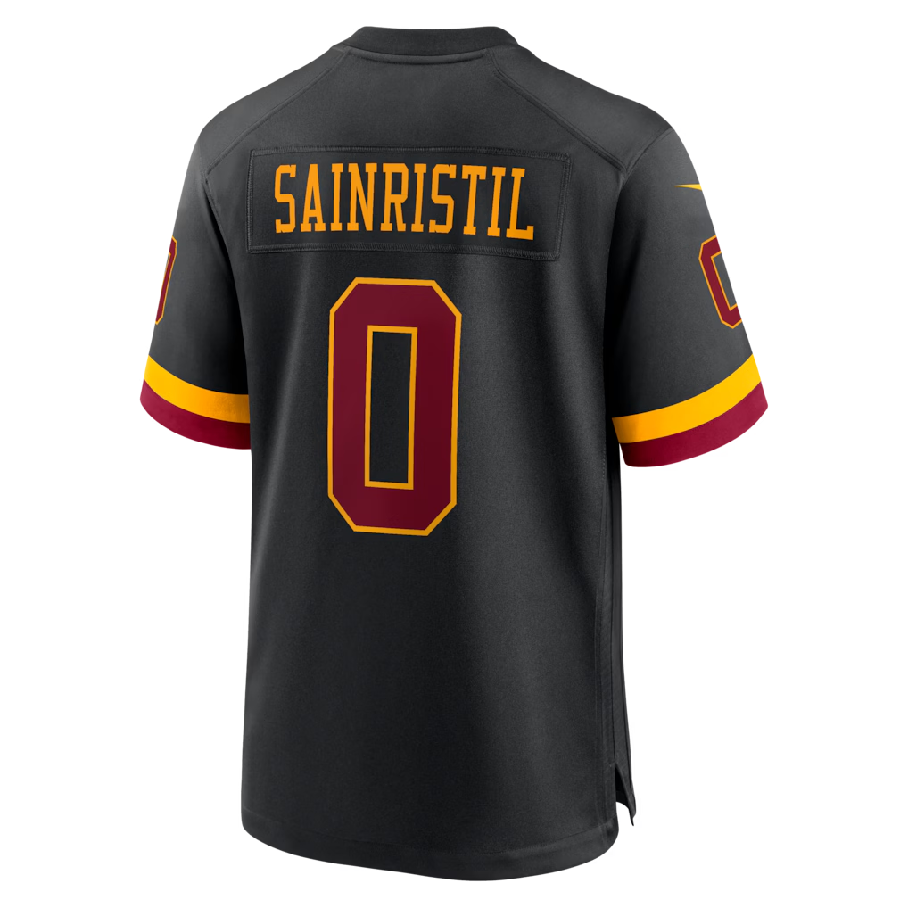 Johmsee W.Commanders #0 Mike Sainristil Black Hail Raiser Alternate Game Stitched Jersey