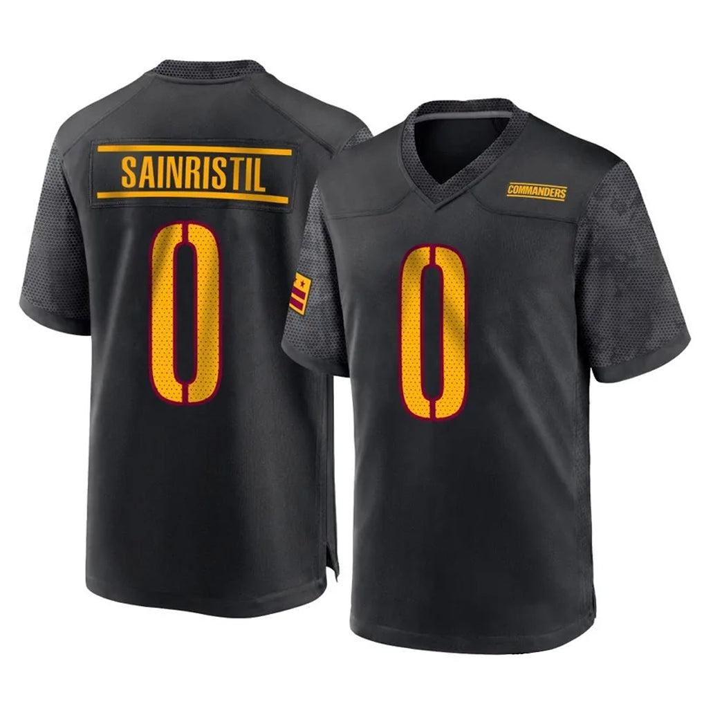 Johmsee W.Commanders #0 Mike Sainristil Player Black Home Game Stitched Jerseys