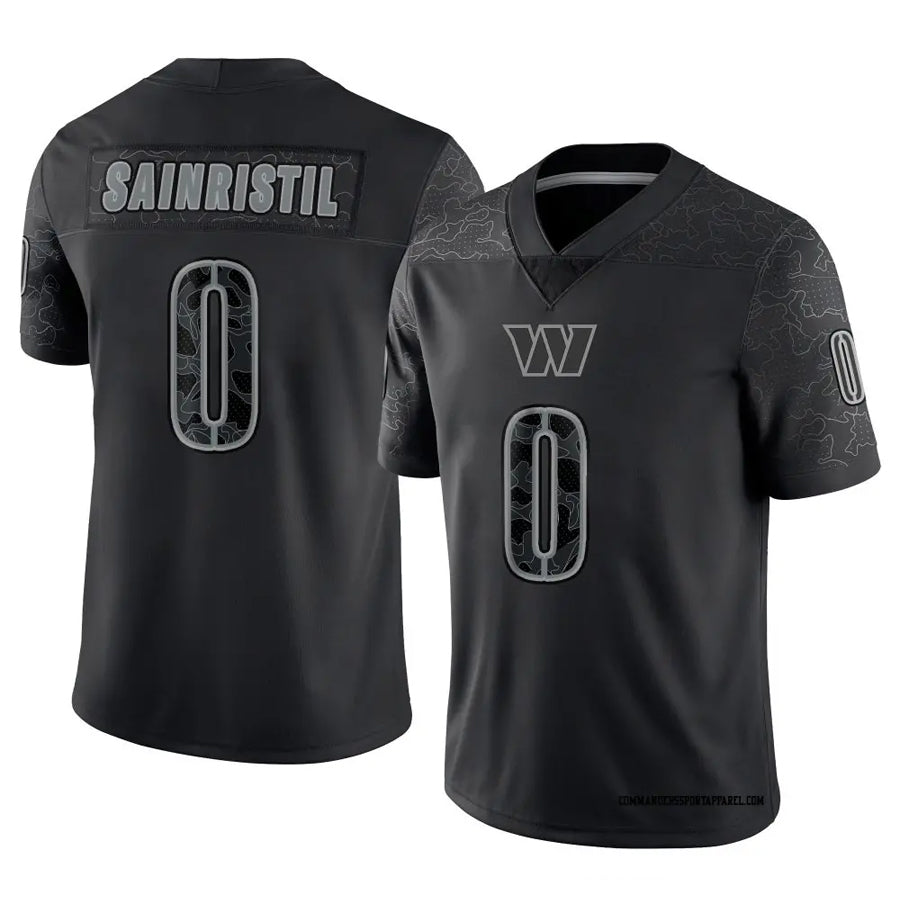 Johmsee W.Commanders #0 Mike Sainristil Player Black RFLCTV Limited Stitched Jerseys