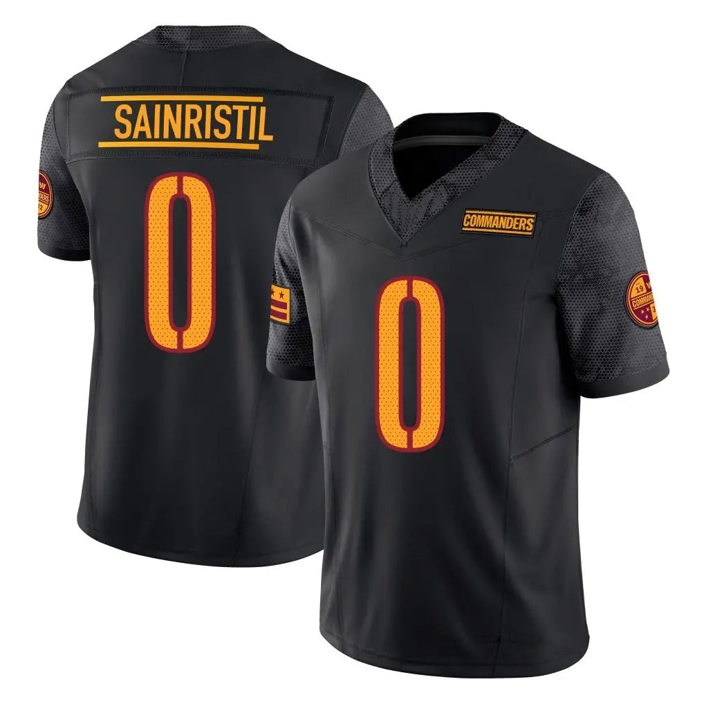 Johmsee W.Commanders #0 Mike Sainristil Player Black Vapor F.U.S.E. Limited Stitched Jerseys