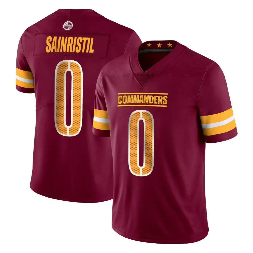 Johmsee W.Commanders #0 Mike Sainristil Player Burgundy Vapor Limited Stitched Jerseys