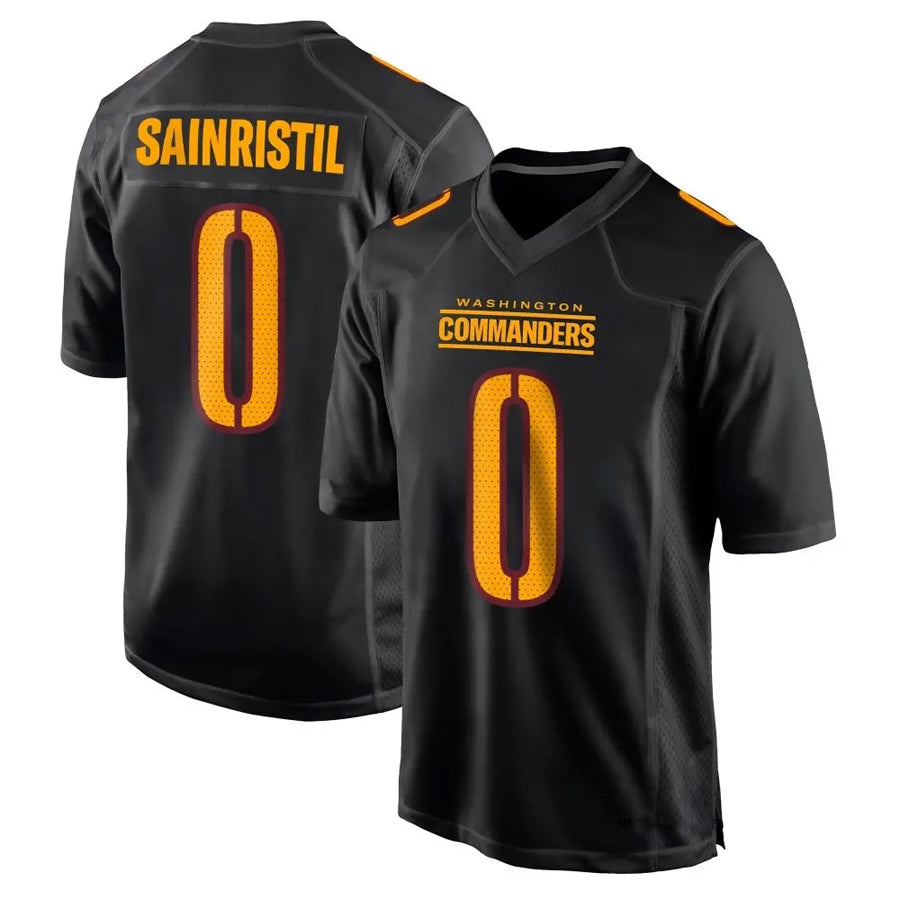 Johmsee W.Commanders #0 Mike Sainristil Player Carbon Black Fashion Stitched Jerseys