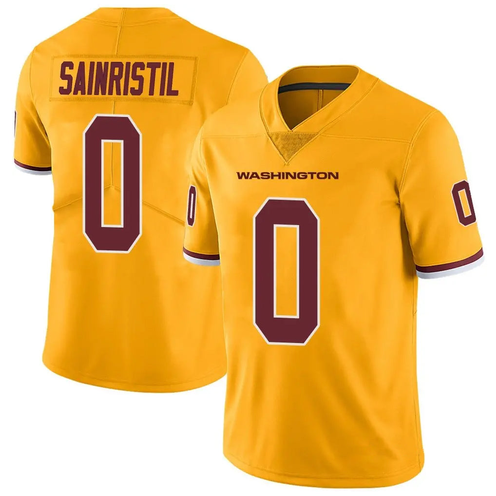 Johmsee W.Commanders #0 Mike Sainristil Player Gold Vapor Limited Stitched Jerseys