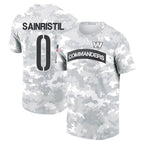 Johmsee W.Commanders #0 Mike Sainristil Player Salute to Service Hoodies T-Shirts Stitched Jerseys