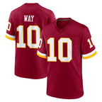 Johmsee W.Commanders #10 Tress Way Player Burgundy Game Home Stitched Jerseys