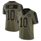 Johmsee W.Commanders #10 Tress Way Player Olive Salute To Service Limited Game Stitched Jerseys