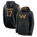 Johmsee W.Commanders #17 Terry Mclaurin Player Black Salute to Service Performance Pullover Hoodies Home Game Stitched Jerseys