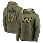 Johmsee W.Commanders #17 Terry Mclaurin Player Olive Salute to Service Pullover Hoodie Limited Home Game Stitched Jerseys